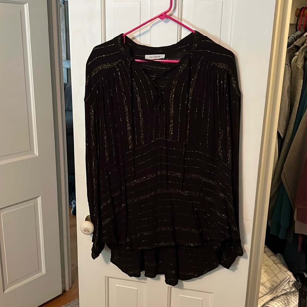 Black and gold blouse